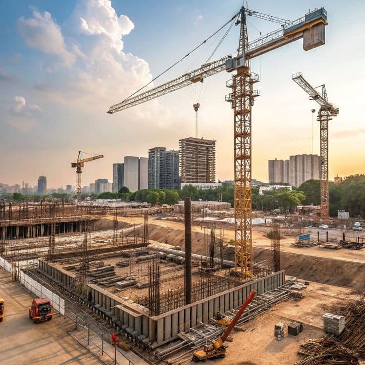 Industrial civil works and slab construction